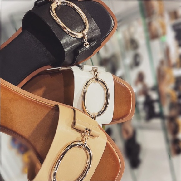 Black Gold Detailing Slip On Sandal - Picture 5 of 8